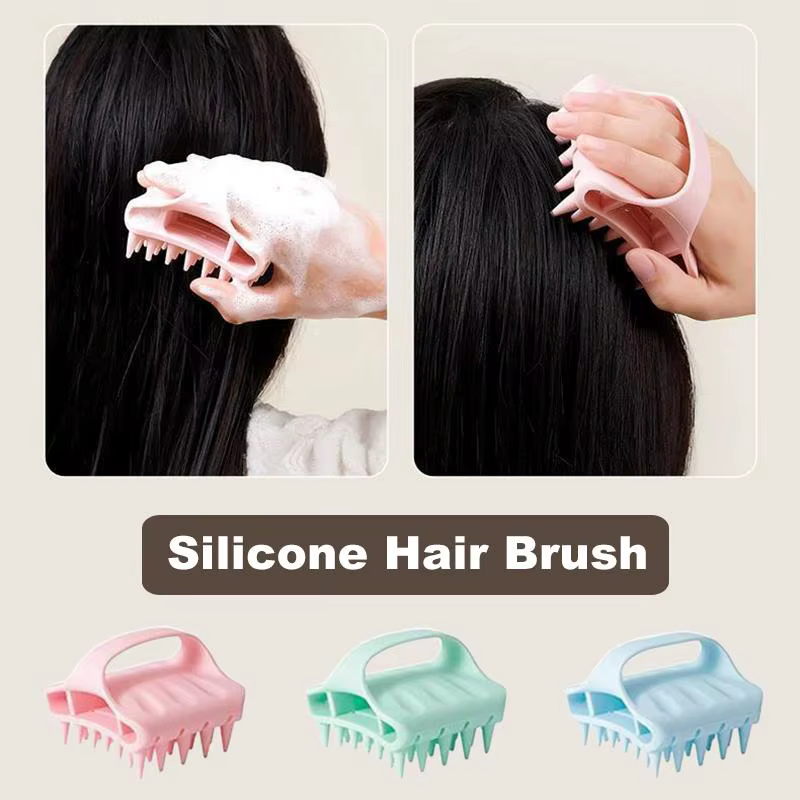 ✦ Brosse de massage en silicone pour le cuir chevelu