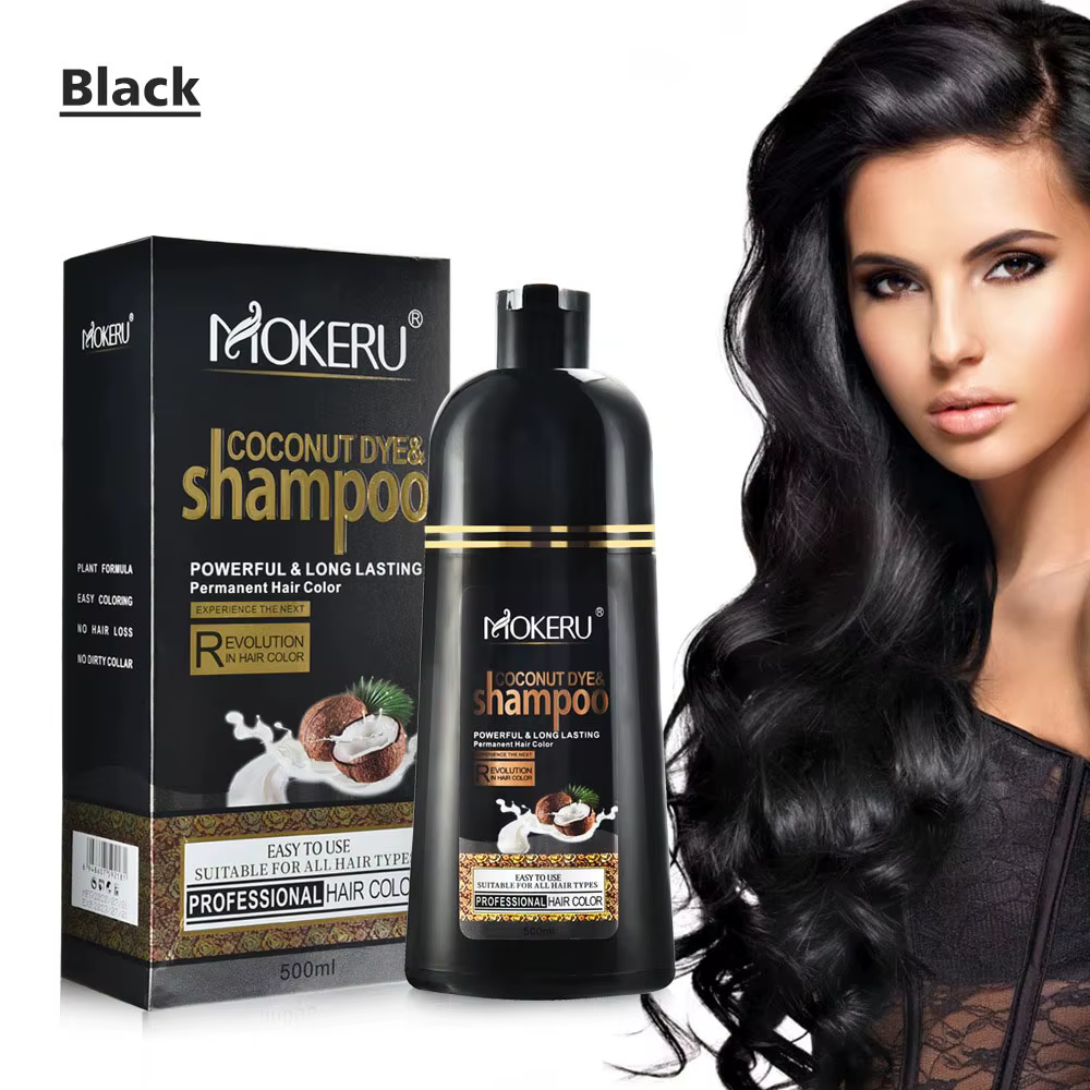 Mokeru 500ml huile d'argan à coloration rapide naturelle pour cheveux shampooing de couleur