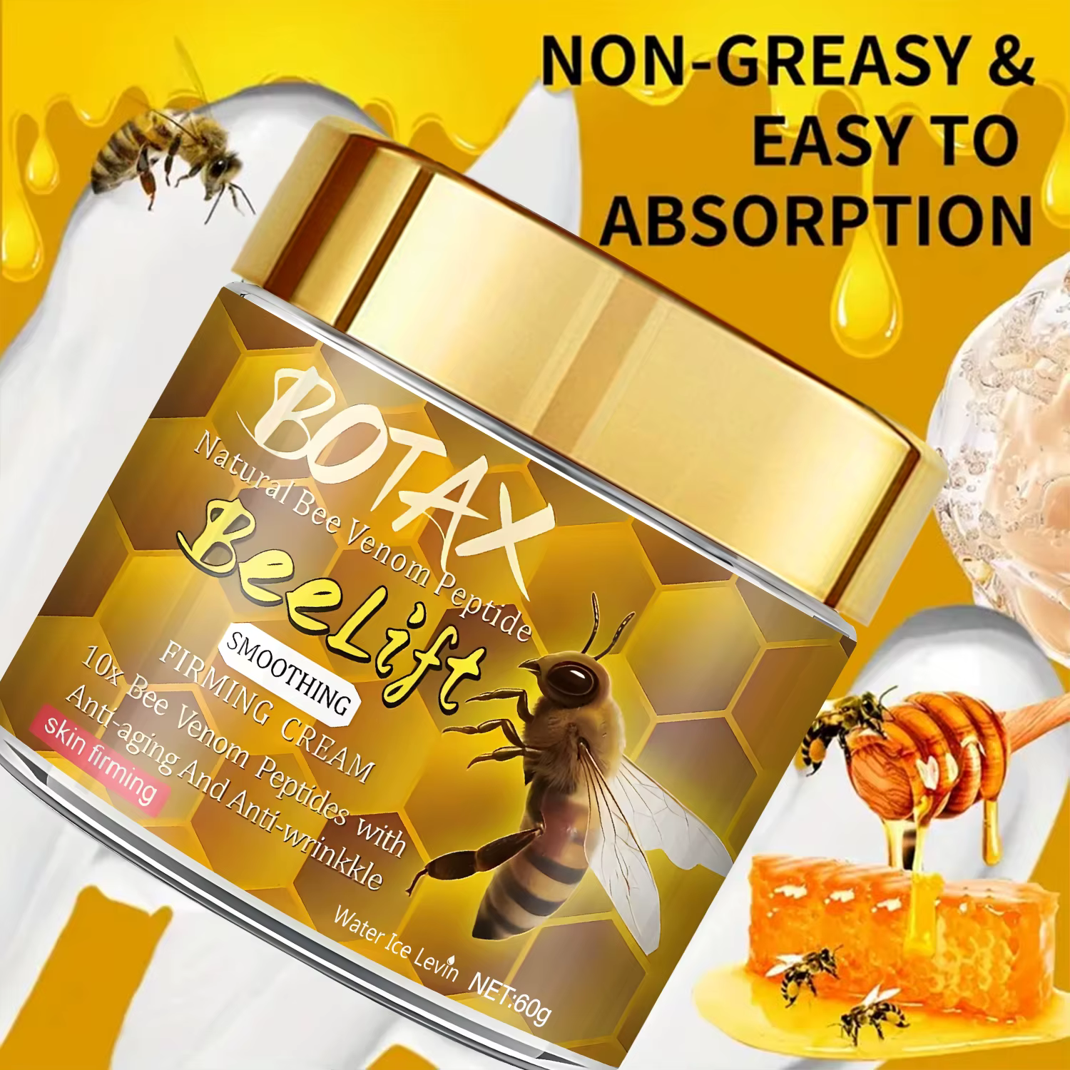 Botax Natural Beelift Crème pour le visage au peptide de venin d'abeille - 10x crème raffermissante anti-âge et lissante au rétinol