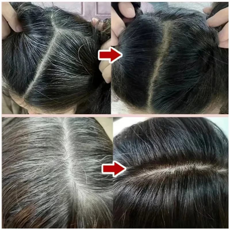 Shampoing de teinture capillaire 3 en 1 pour cheveux gris