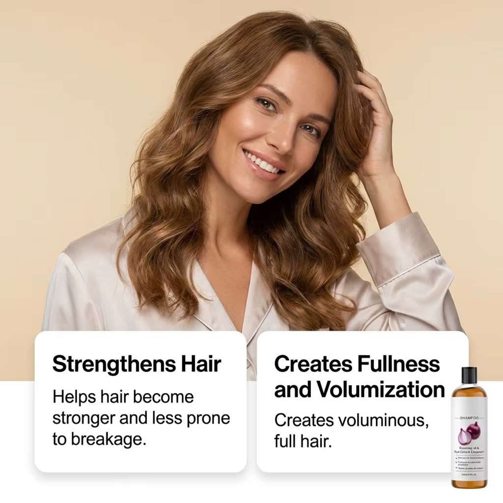 Shampoo au romarin et à l'oignon rouge anti-chute de cheveux