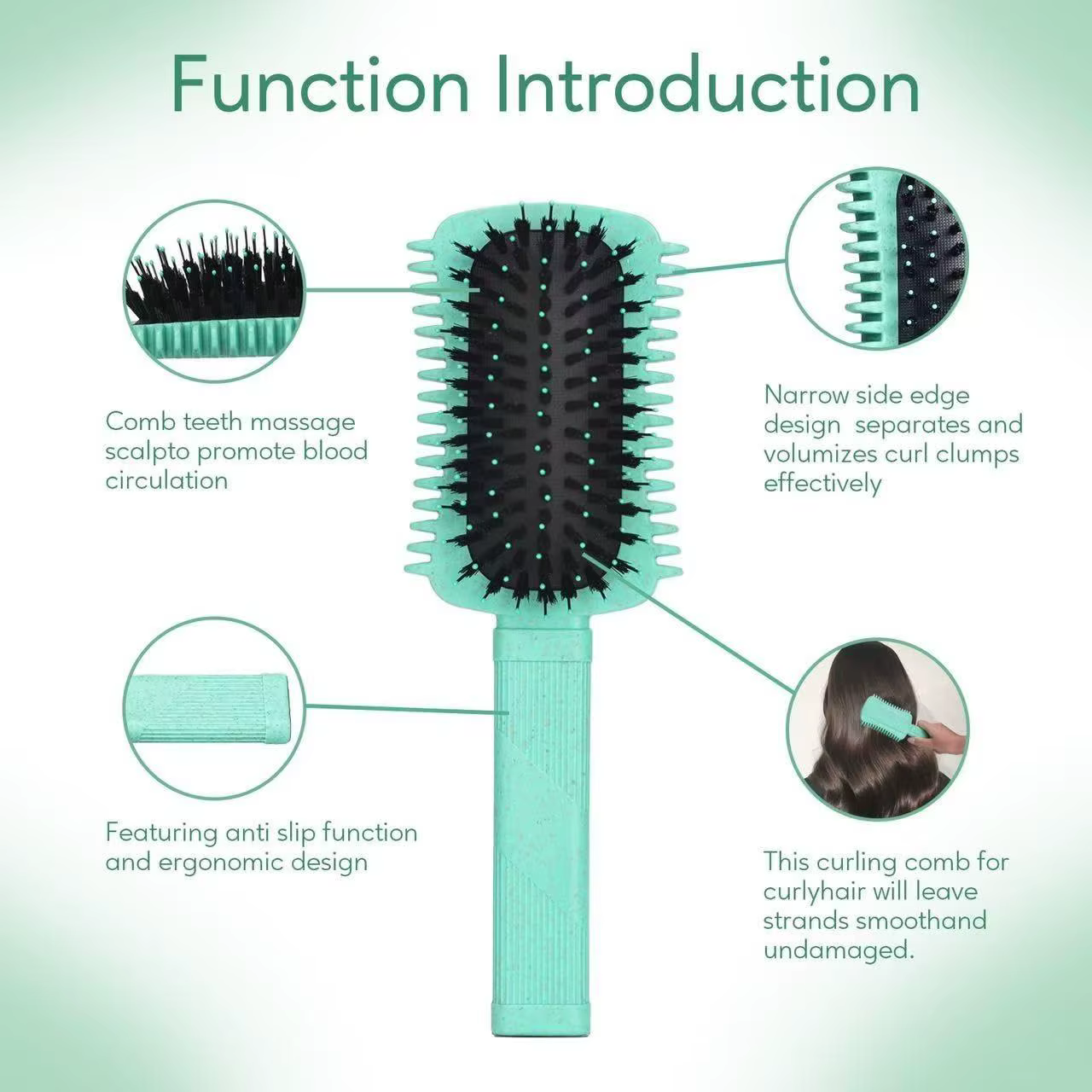 Brosse pour cheveux bouclés