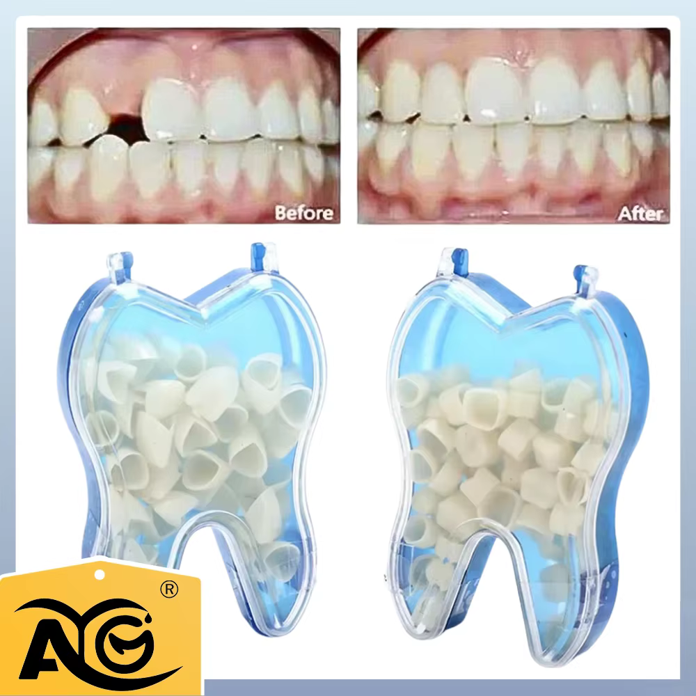 Kit de couronnes dentaires temporaires AG 50 pièces/boîte, pour dents antérieures, molaires et postérieures, placages dentaires, blanchiment des dents, outils dentaires