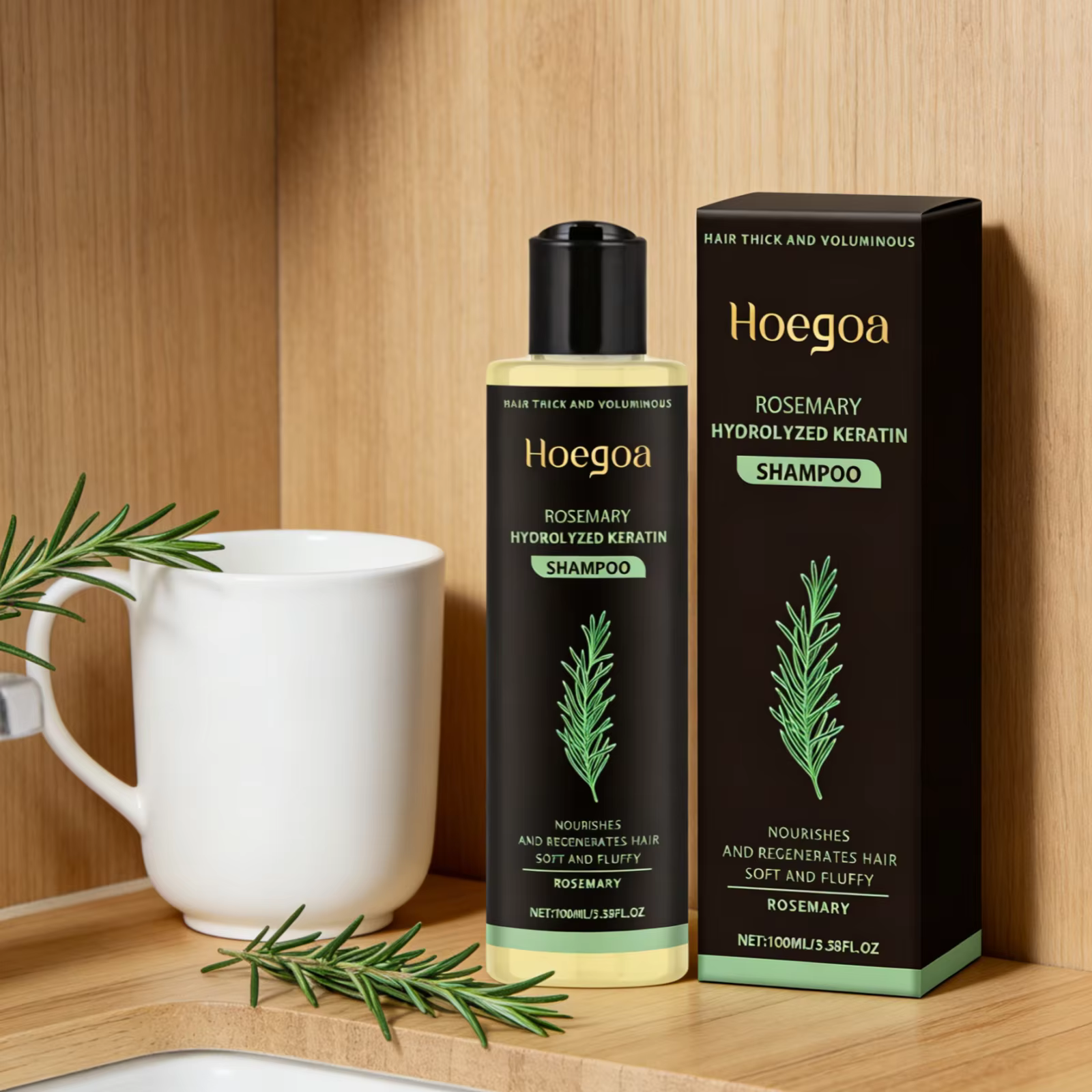  Shampoo Hoegoa à la kératine hydrolysée de romarin