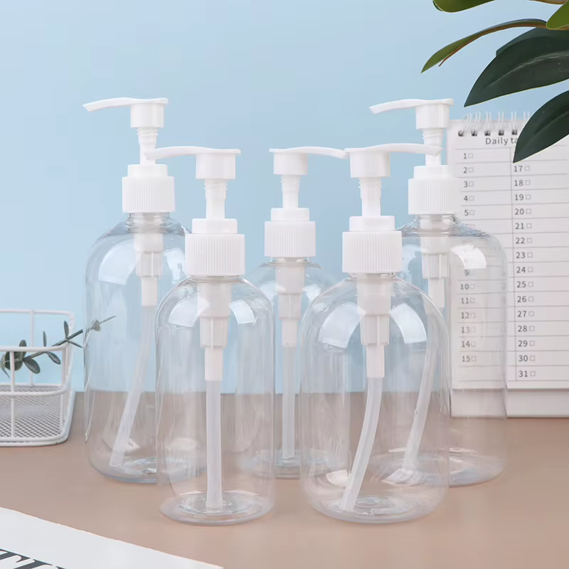 Bouteilles distributrices portables avec pompe de 200 à 500 ml – Contenants cylindriques durables pour shampoing, lotion et savon liquide