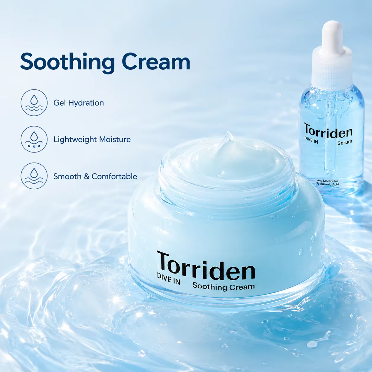 Offrez à votre peau une hydratation ultime avec le coffret sérum et crème apaisante Torriden DIVE-IN