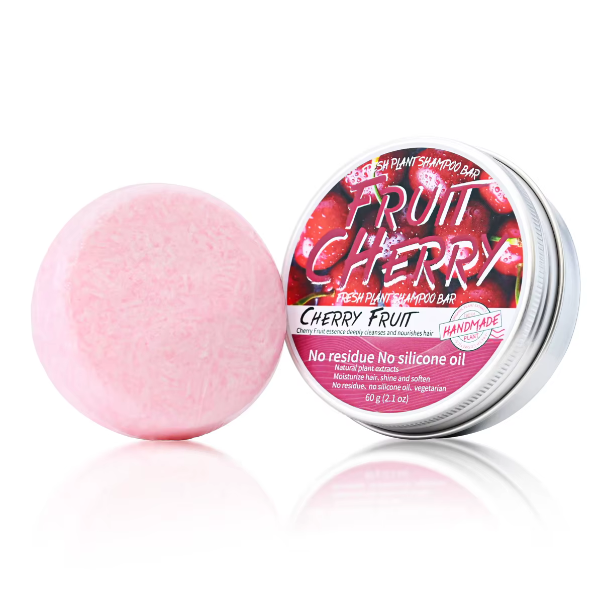 Nature plante fruits cerise solide shampooing rafraîchissant citron Aloe Vegan savon peau contrôle de l'huile pellicule