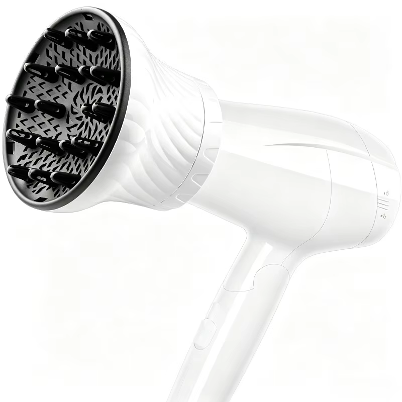 Diffuseur universel pour cheveux, adaptable aux sèche-cheveux, avec design rotatif, pour cheveux bouclés, grand capot de ventilation, forme fixe, diffuseur de vent
