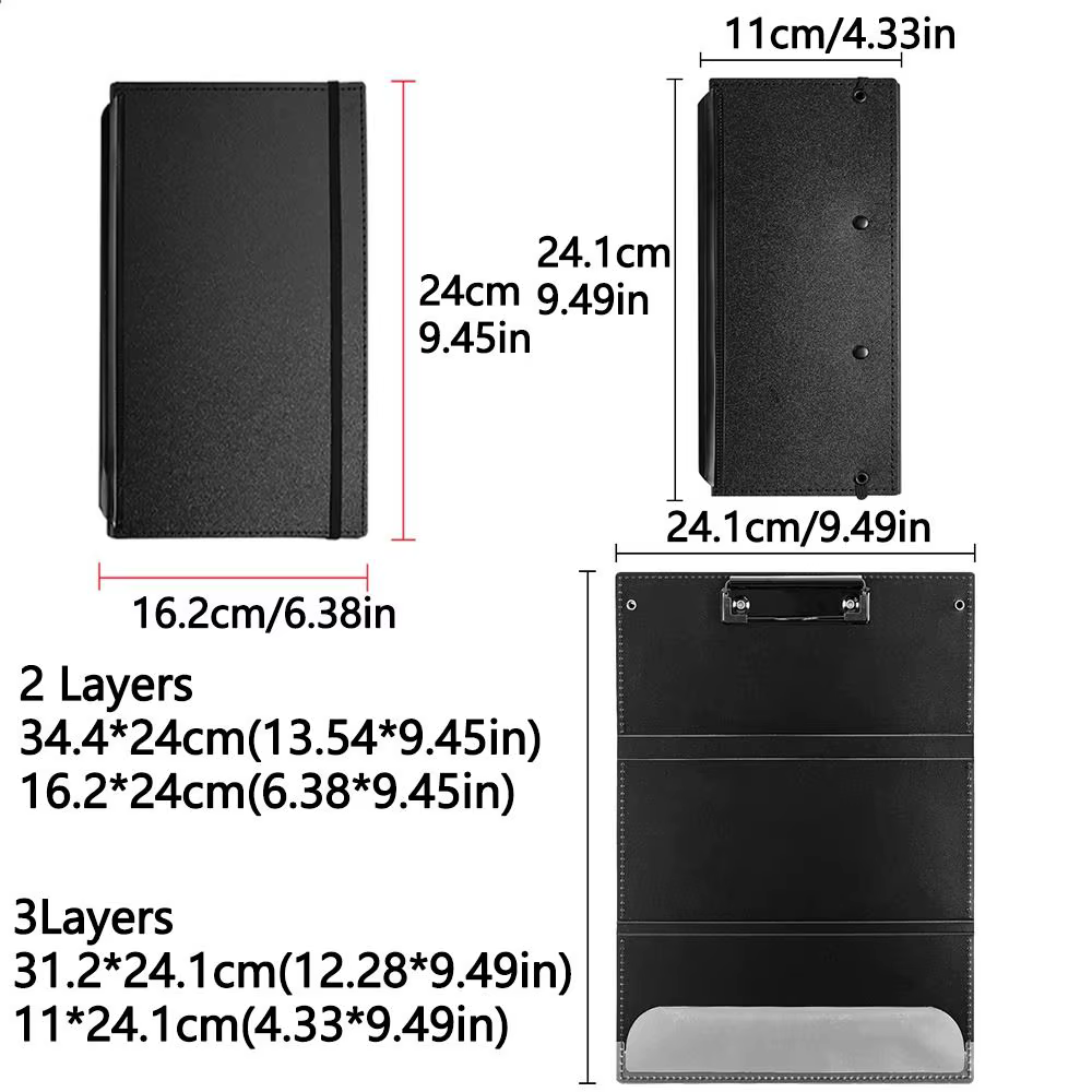 Presse-papiers d'allaitement pliable, 2/3 couches, édition colorée, feuilles de triche portables avec Clip, planche de fichiers A4, Clip pour étudiants