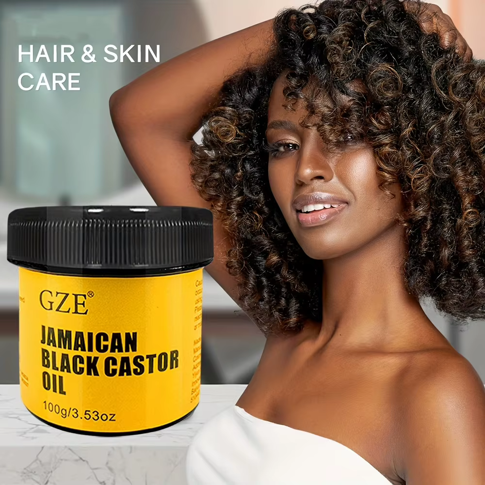 GZE JAMAICAN Huile de ricin noire pure pressée à froid pour la croissance des cheveux