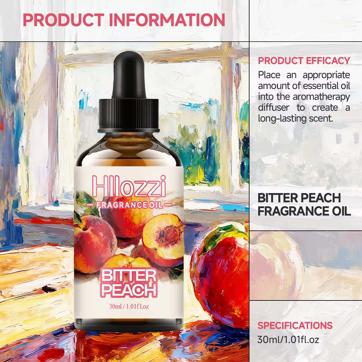 HUILE PARFUMÉE PÊCHE AMÈCHE: Pour l'aromathérapie, la diffusion, la parfumerie et les bougies parfumées.