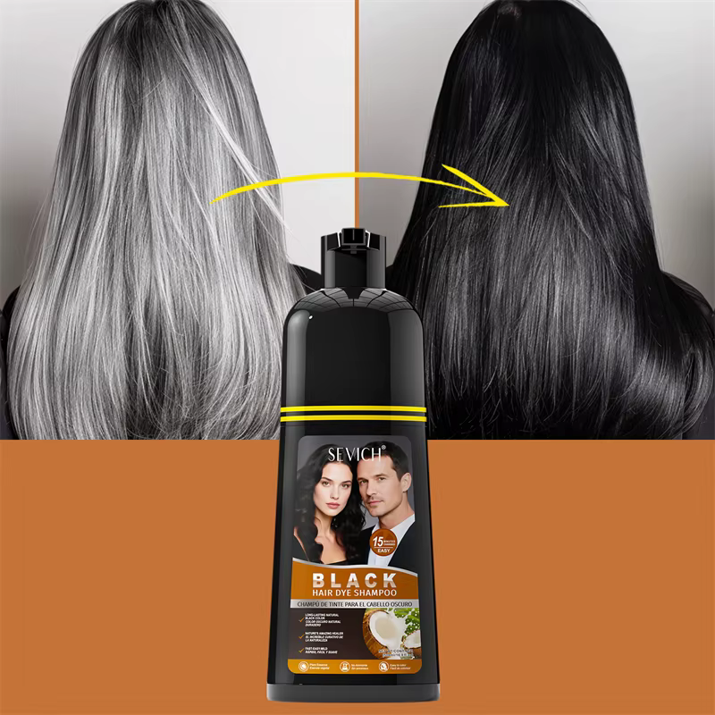SEVICH Aloes noir cheveux colorant shampooing 500ml bricolage à base de plantes coloration