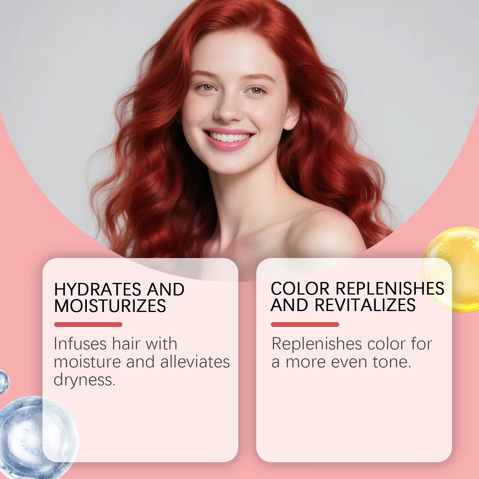 Masque capillaire au collagène pour supplément de couleur de cheveux rouge bleu brun nourrir en profondeur