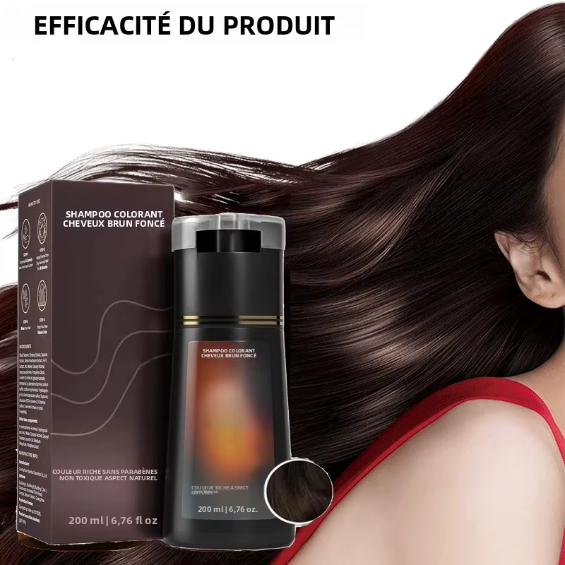 Shampoo colorant pour cheveux 3 en 1