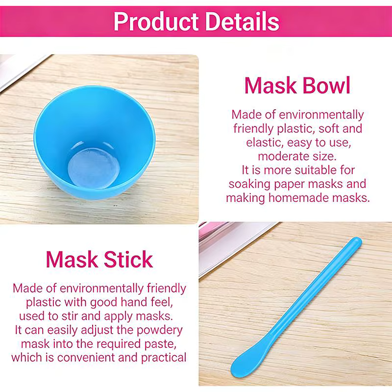 Bol de mélange pour masque facial DIY avec six pinceaux de maquillage, outils de beauté complets pour les passionnés de maquillage créatif