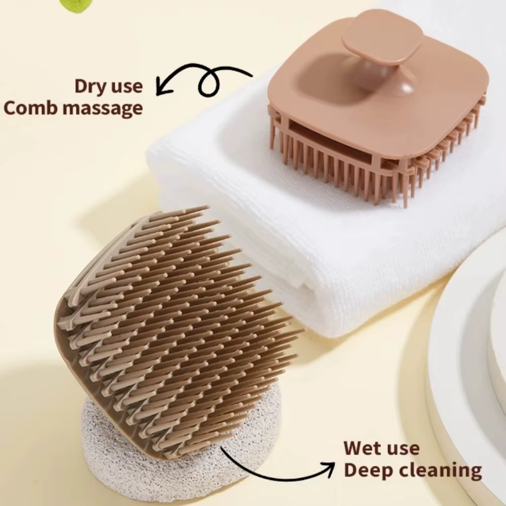 Brosse de massage du cuir chevelu en silicone souple