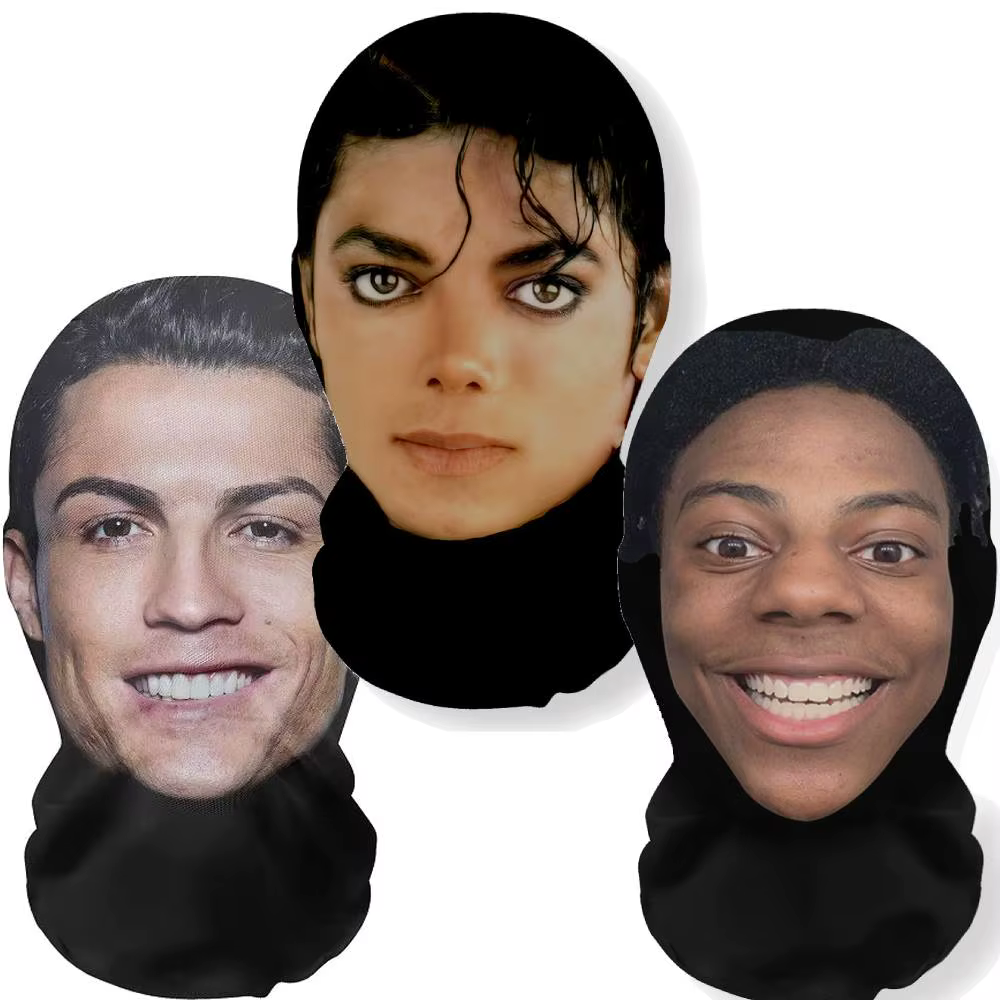 Masque intégral MJ Michael Jackson imprimé en 3D, écharpe, couvre-chef, cagoule, accessoires de cosplay pour Halloween