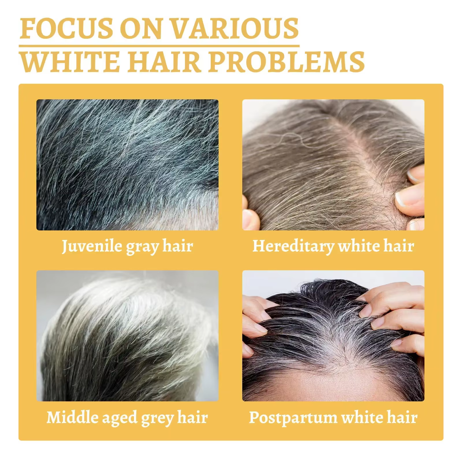Sérum liquide anti-gris et blanc pour hommes et femmes