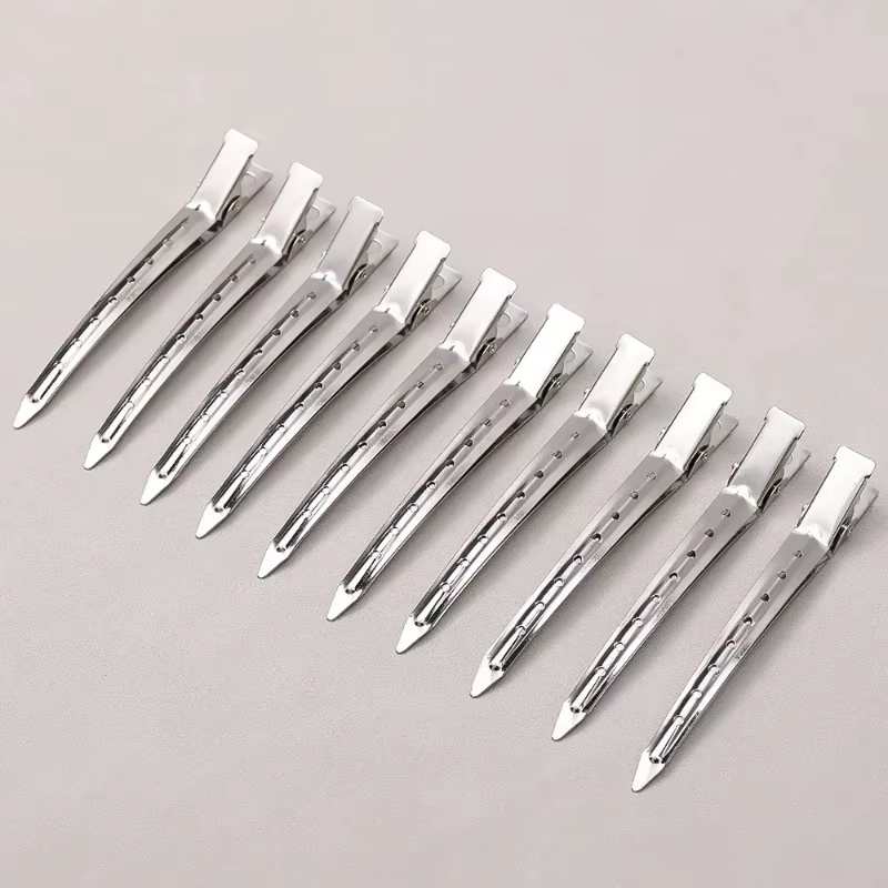 Pinces de soins capillaires pour femmes, pinces de séparation en métal et acier pour coiffure, barbier, coupe de cheveux, outils de coiffure, racine de cheveux, épingle à cheveux moelleuse