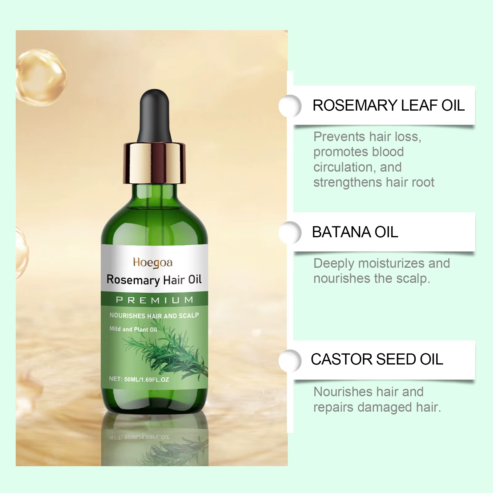 Huile essentielle de romarin pour cheveux