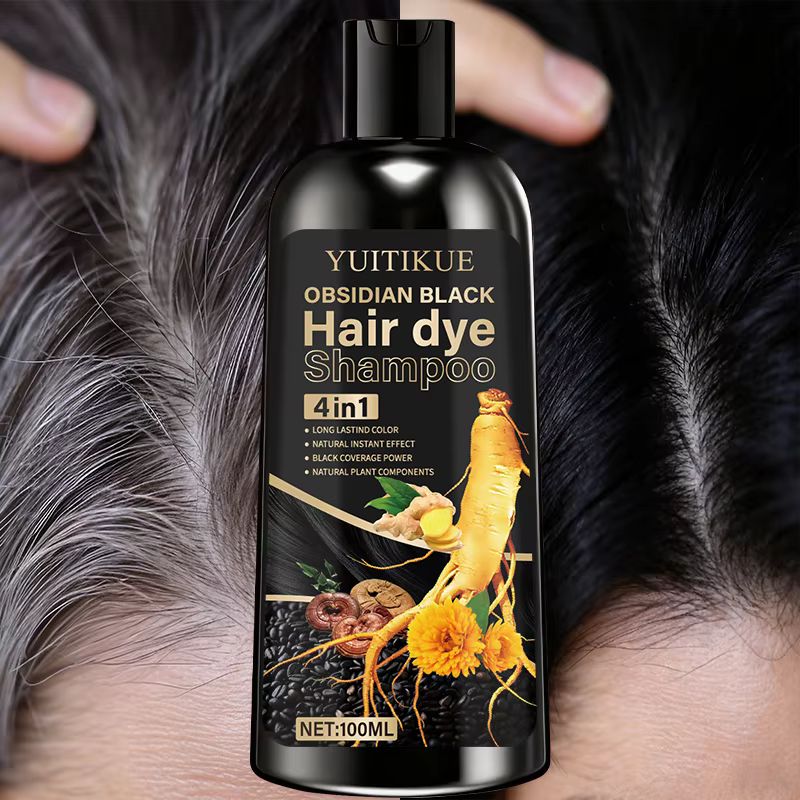 Shampoing colorant capillaire noir obsidienne 4 en 1