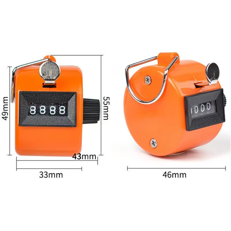 Compteur manuel portable 1 pièce, compteur de points à quatre boucles mécaniques en acier inoxydable pour le golf, la course et la natation