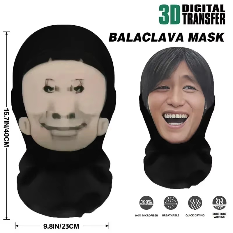 Masques faciaux 3D imprimés de célébrités, motif Kanye, masques en maille intégrale, accessoires de fête amusants pour cosplay Balaclava respirante pour la tête
