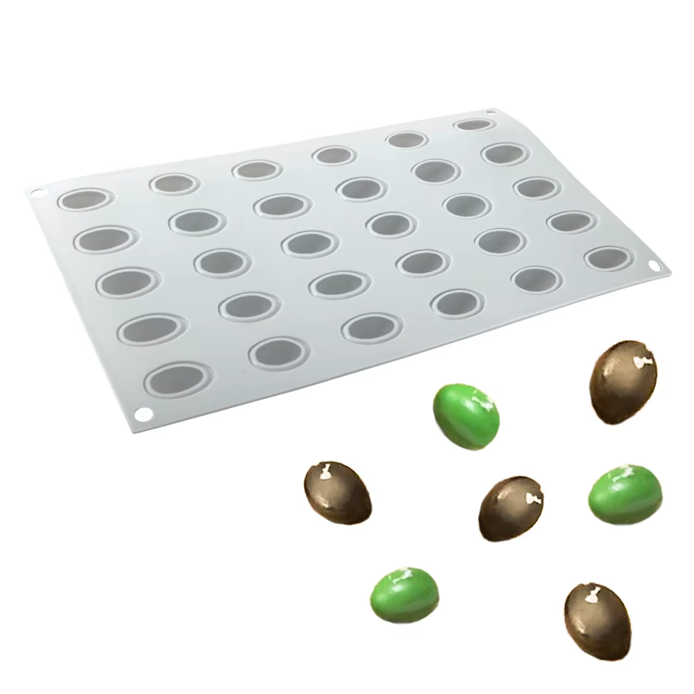 Moule à gâteau en Mousse d'olive à 30 cavités, pour Dessert au chocolat, biscuits, pâtisserie française, moule de cuisson