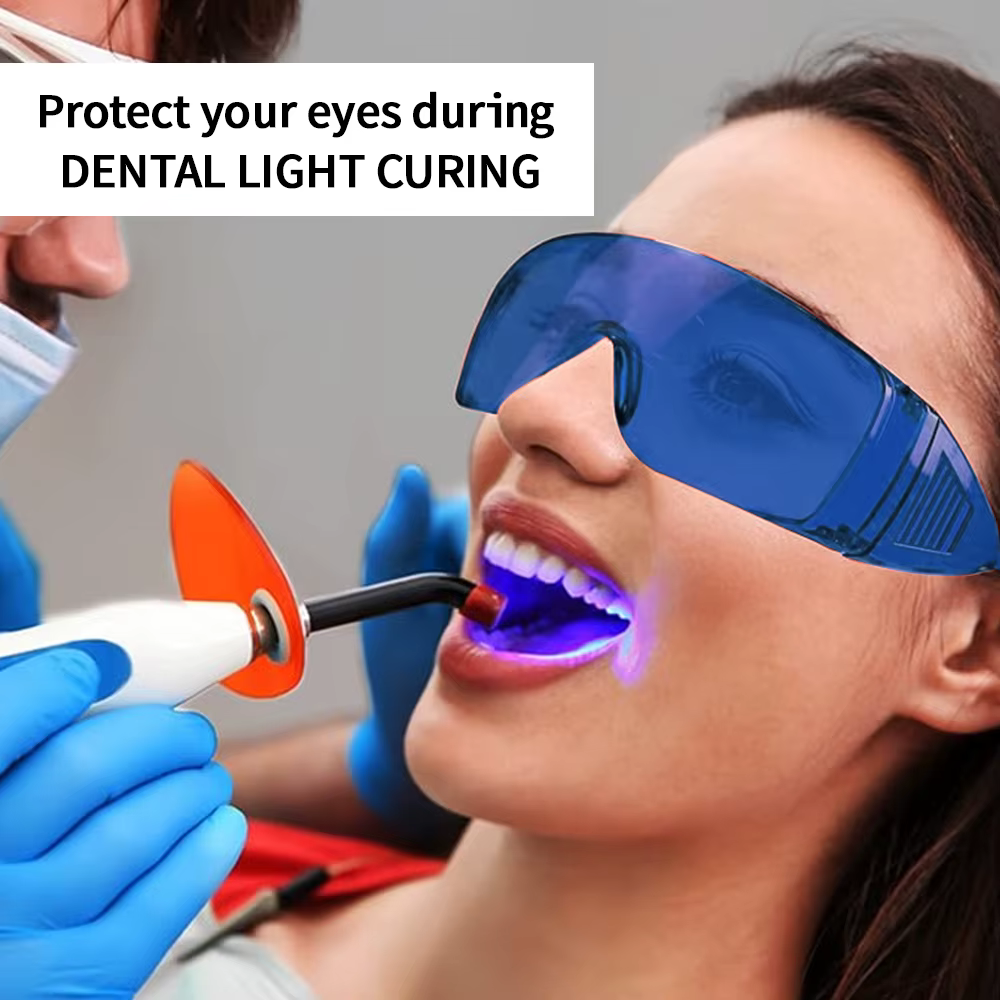 Lunettes de protection dentaire pour les yeux, 1 pièce, lunettes de blanchiment des dents pour bouclier anti-poussière, lunettes pour dentiste et Patient