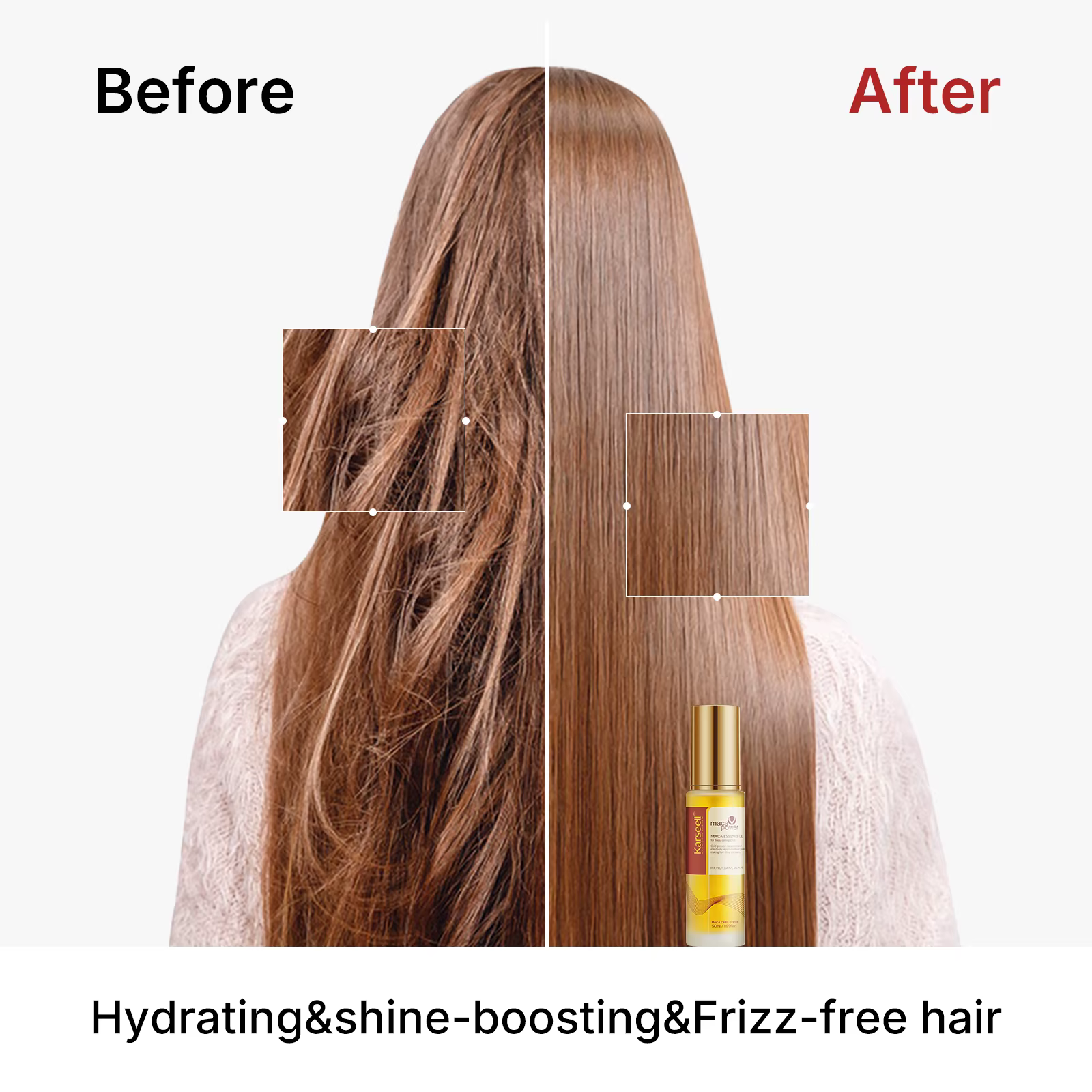 Karseell – huile capillaire pour la guérison des cheveux, pressée à froid, sans poids, huile d'argan marocaine, sérum capillaire pour nourrir et réparer les cheveux endommagés