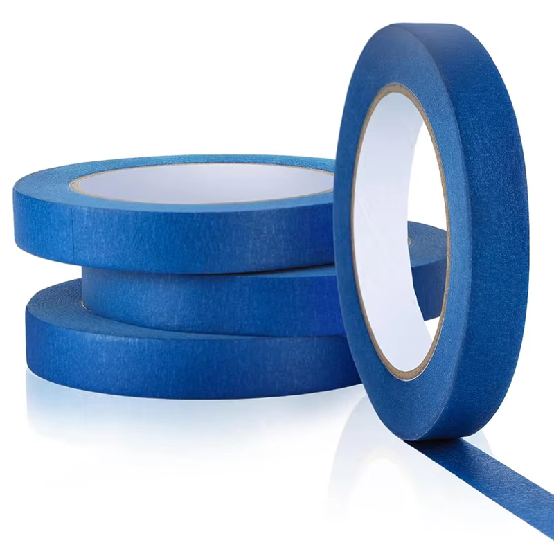 ABKJ-Blue Painters Tape Masking Tape Bulk Blue Tape For Painting Automotive Walls Packing Removable Free Residue, 4 Rolls