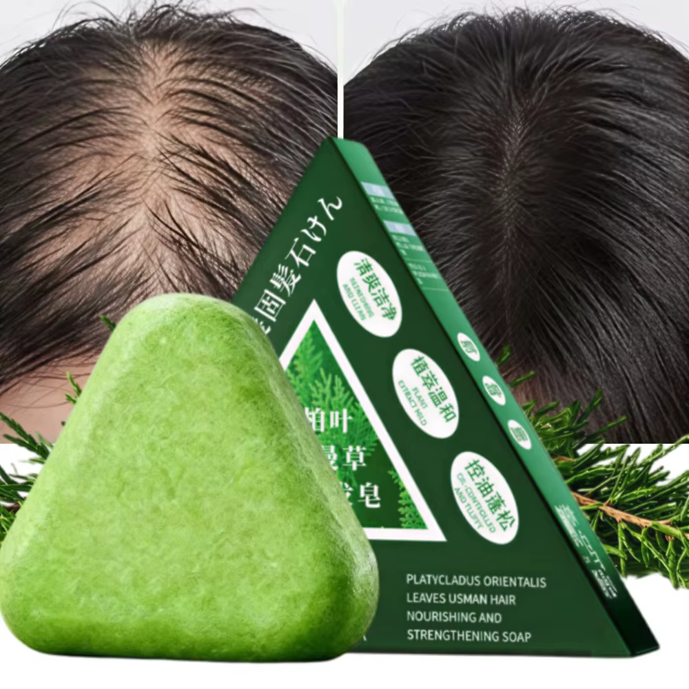 Savon Solide Artisanal au Thé Usman et Platycladus pour la Croissance Capillaire