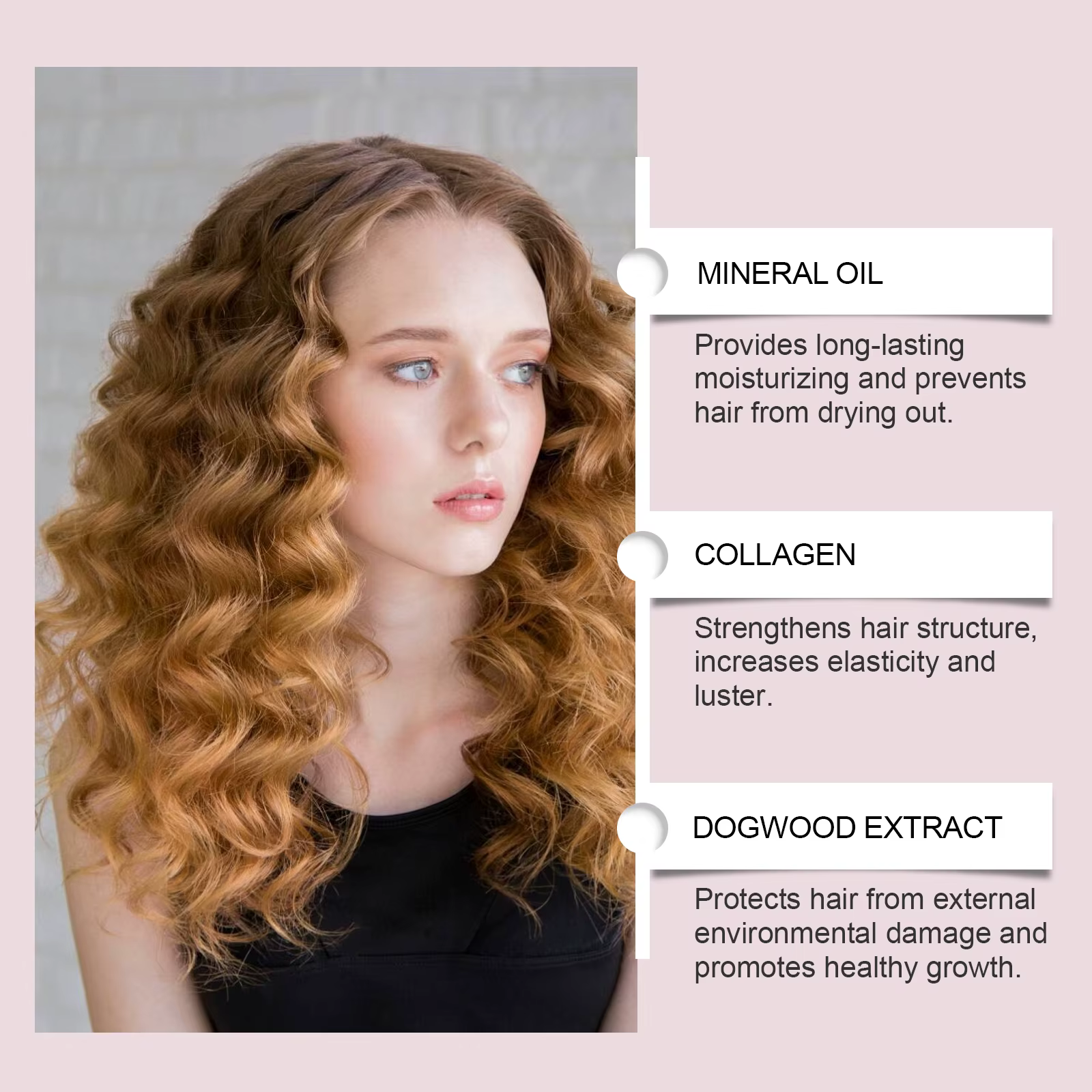 Essence coiffante nourrissante à l'élastine pour cheveux secs et abîmés