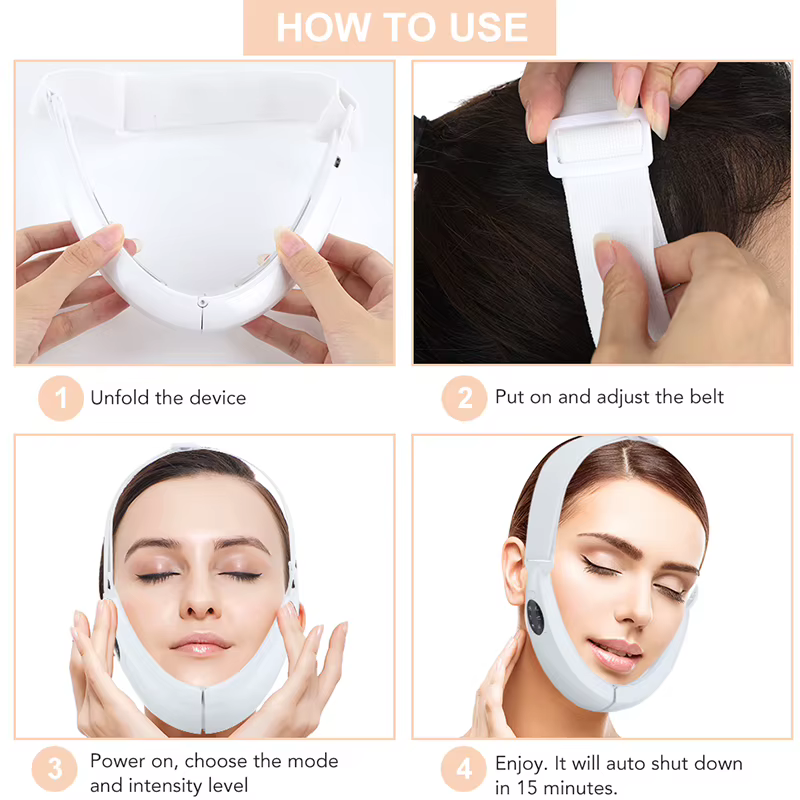 Éliminateur de double menton, Appareil de lifting électrique pour le visage, Masseur facial liftant, pour le remodelage du double menton et le raffermissement de la peau relâchée