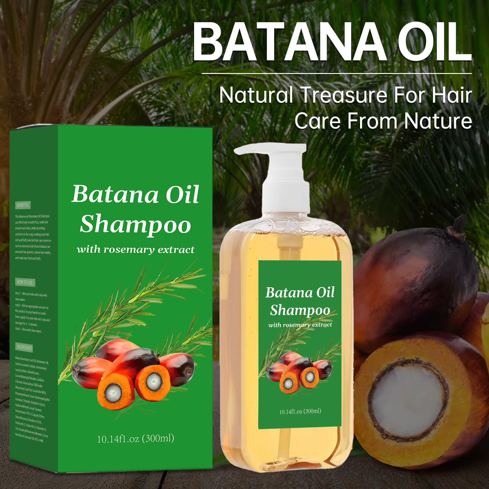 Shampoing à l'huile de Batana de 300ML