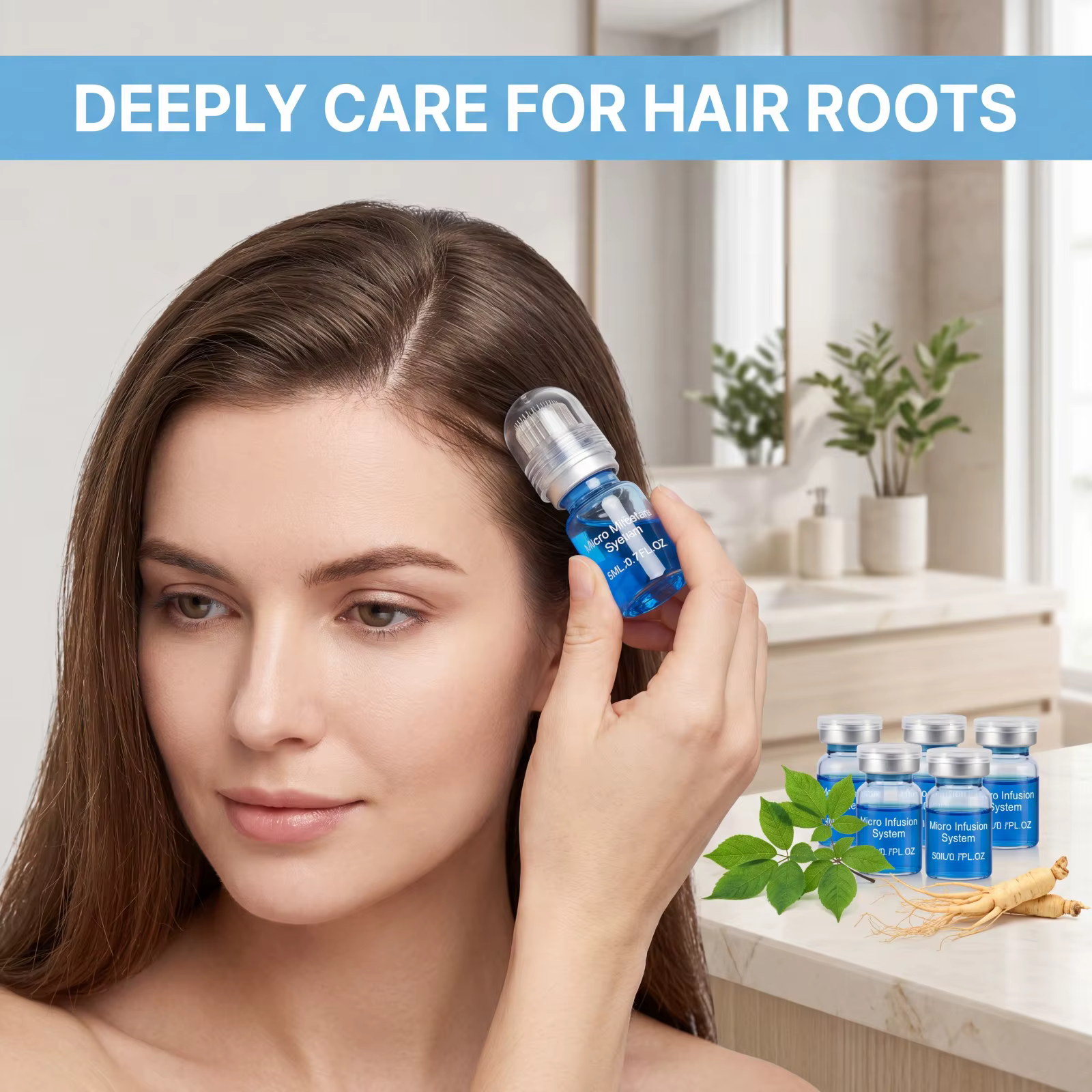 Kit d'essence pour le soin du cuir chevelu 0,25 mm, sérum nourrissant pour les cheveux, peptide de cuivre, rafraîchit le cuir chevelu, non gras, absorption rapide, soin quotidien du cuir chevelu