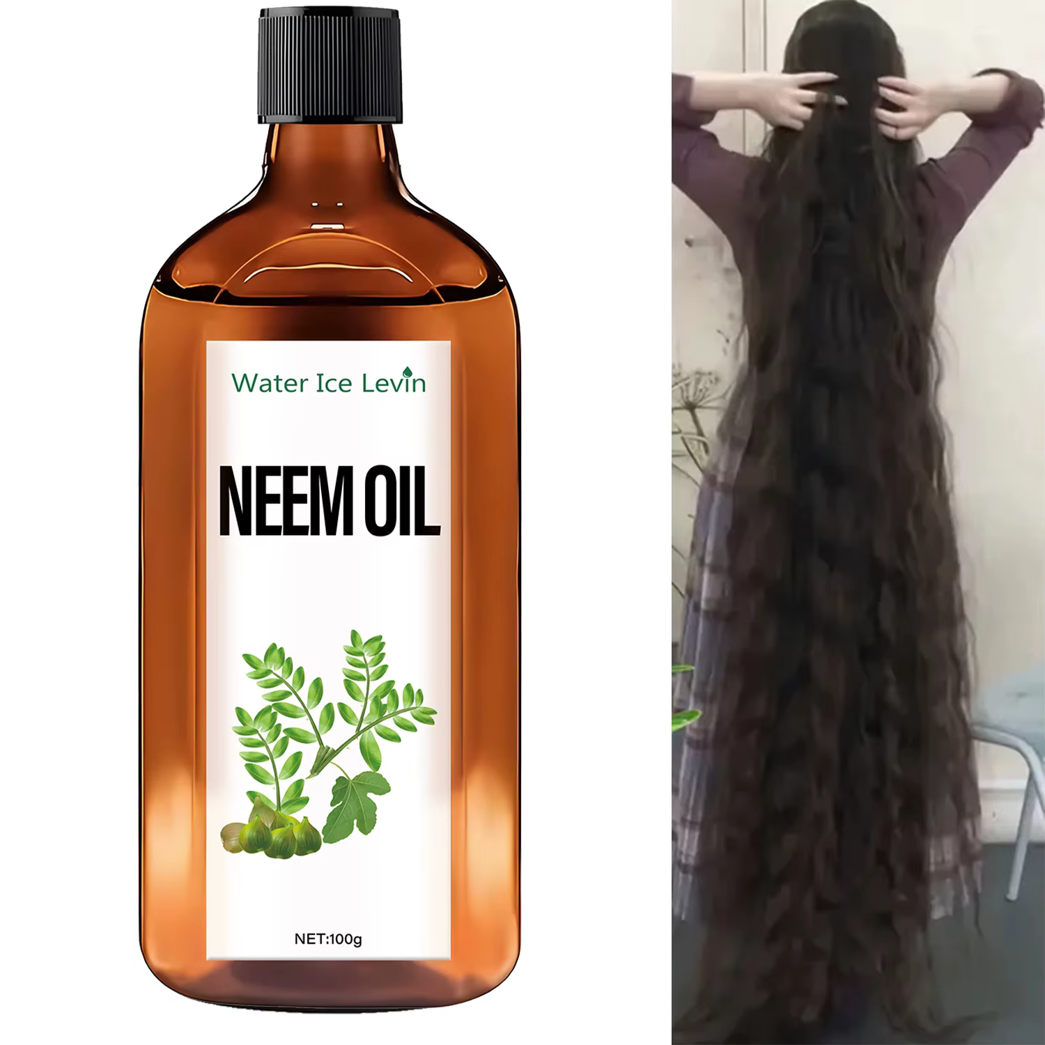 Huile de Neem pour Cheveux - Soin Hydratant Intense pour Cheveux Secs