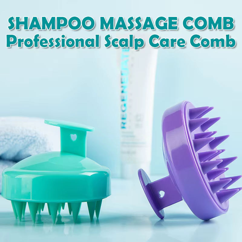 Peigne de Massage du cuir chevelu en Silicone