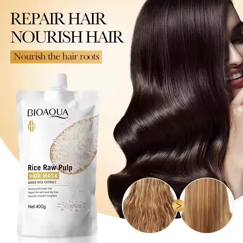 Masque capillaire à la kératine magique au riz, réparation en 5 secondes des cheveux crépus endommagés, doux, lisse, brillant, hydratant, nourrissant, soin des racines