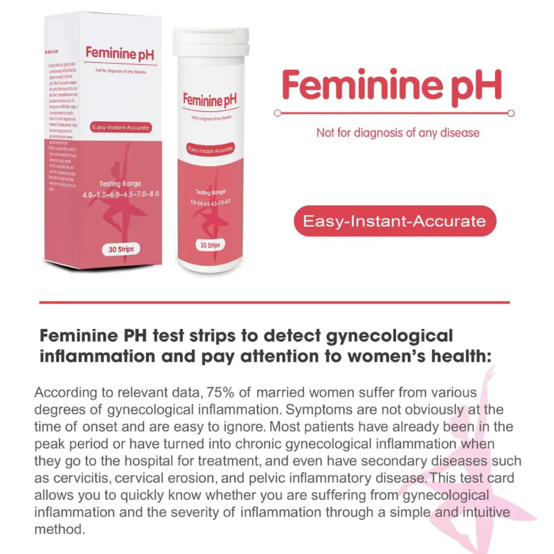 Inflammation gynécologique sœur santé féminine auto-test vagin PH bandes papier