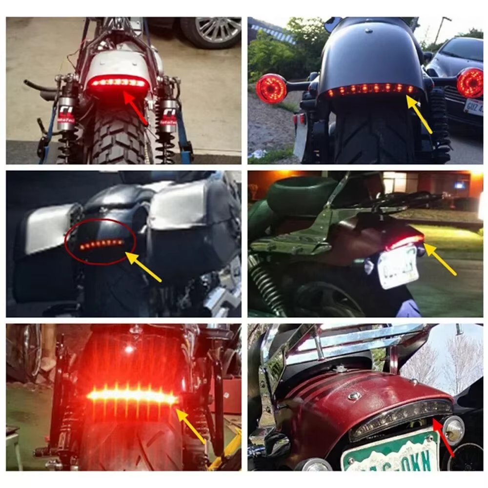 Garde-boue arrière LED pour moto, feu de plaque de planificateur de frein, feu de course d'arrêt arrière pour Harley Sportster Iron XL 883 1200 ocia Softail