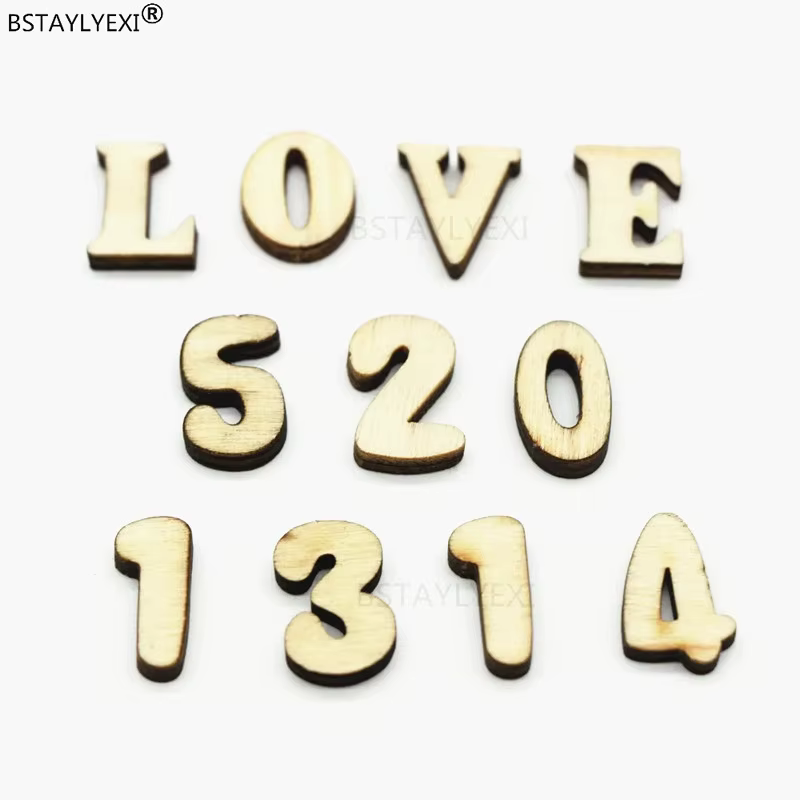 208 pièces 8 ensemble 26 lettres de l'alphabet anglais numéro en bois en bois artisanat d'art décoratif de la maison lettre affichage numérique