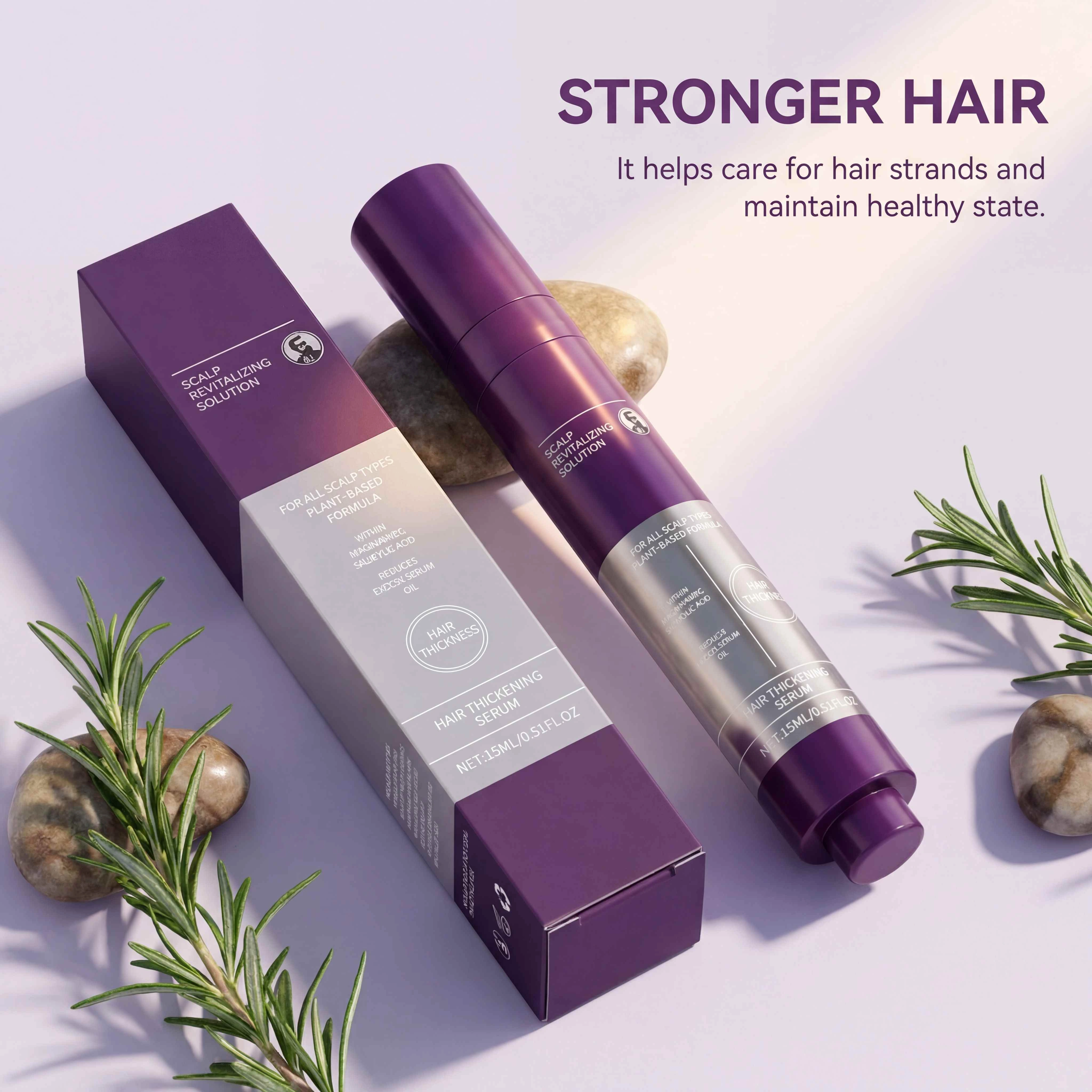 Sérum épaississant pour cheveux clairsemés, traitement du cuir chevelu, augmente l'épaisseur des cheveux, réduit la casse, soin capillaire coréen, roll-on métallique