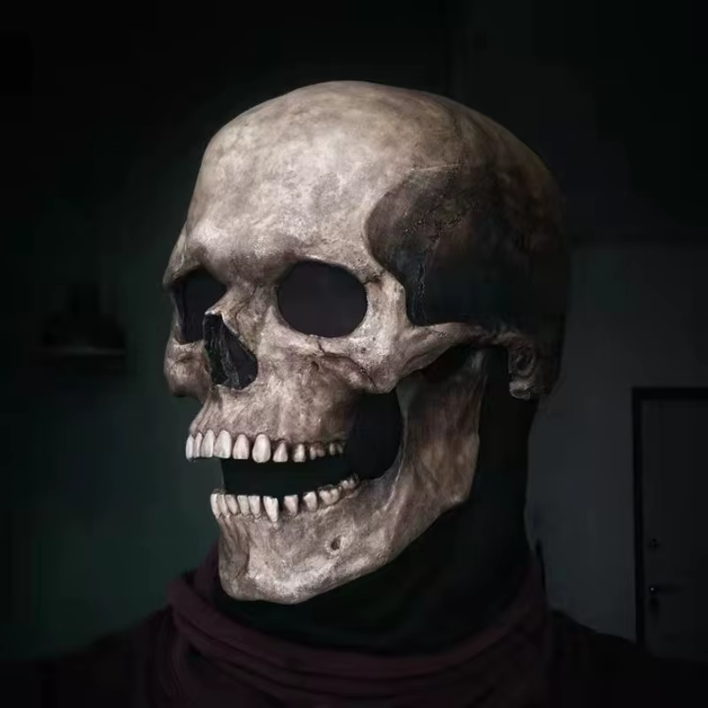 Masques de tête de mort réalistes pour adultes, masques qualifiée aux, équipement de sauna, bouche mobile, mâchoire, anime, casque d'horreur, anonyme, Halloween, carnaval, modules