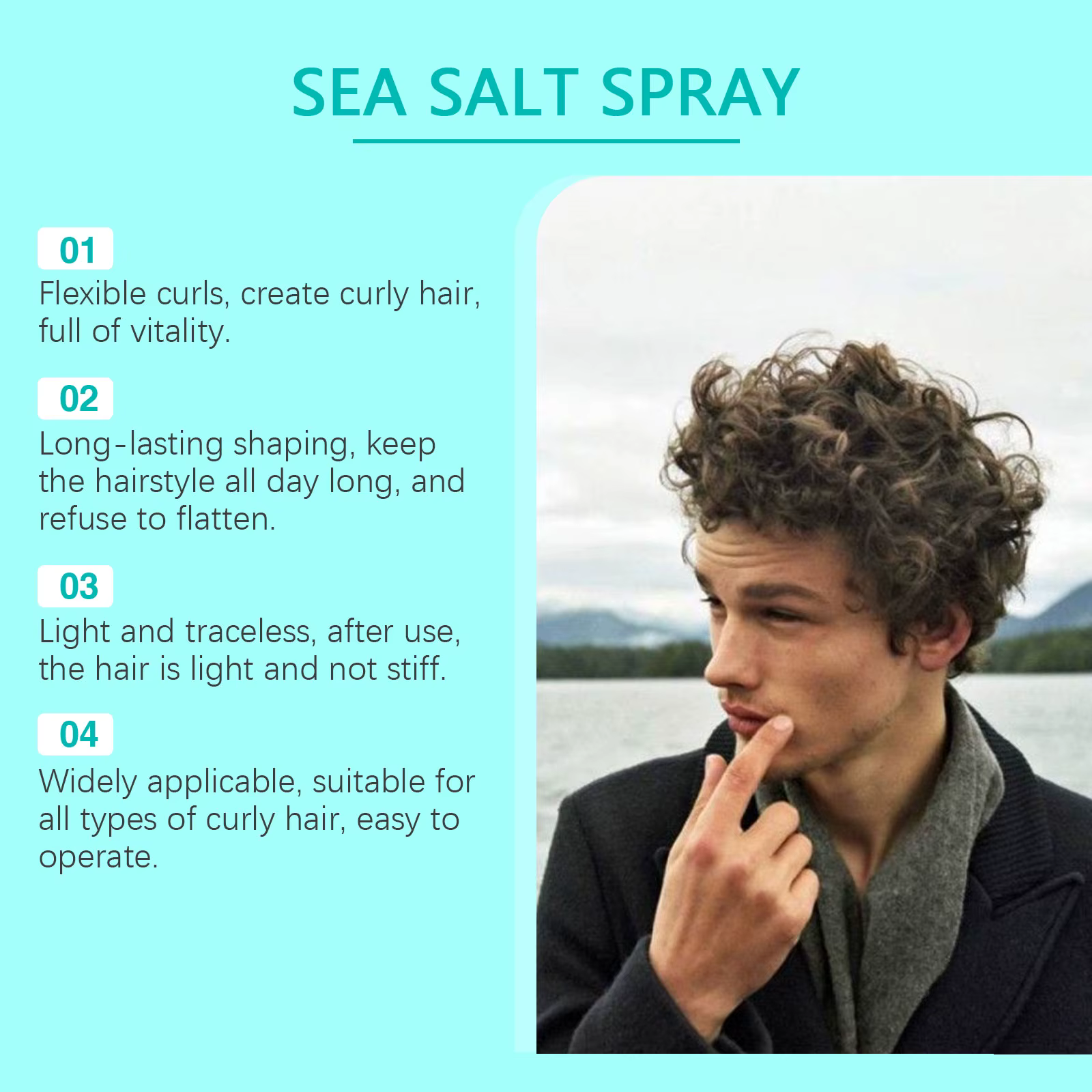 Spray coiffant au sel de mer