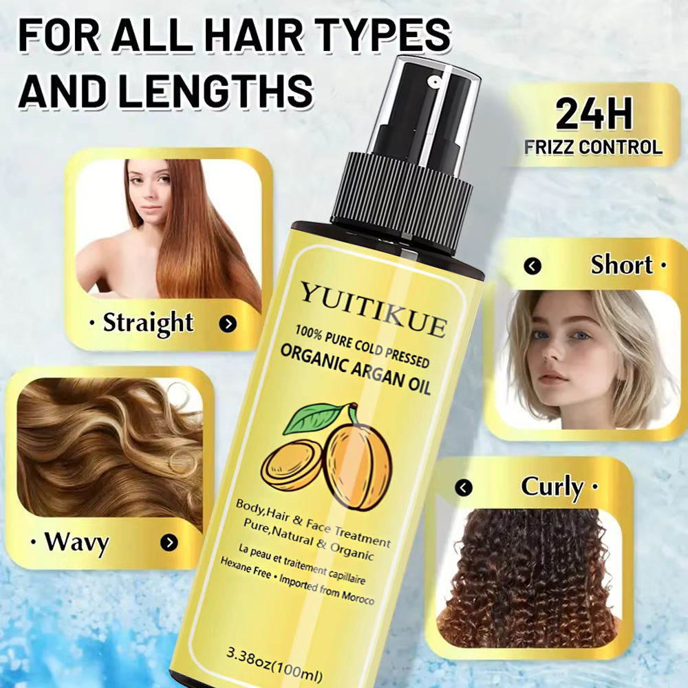 Huile d'Argan Biologique Pressée à Froid 100% Pure YUITIKUE | Pour le corps