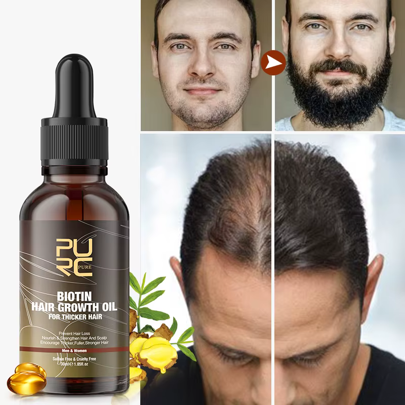 PURC biotine huile de croissance des cheveux & shampooing revitalisant ensemble traitement