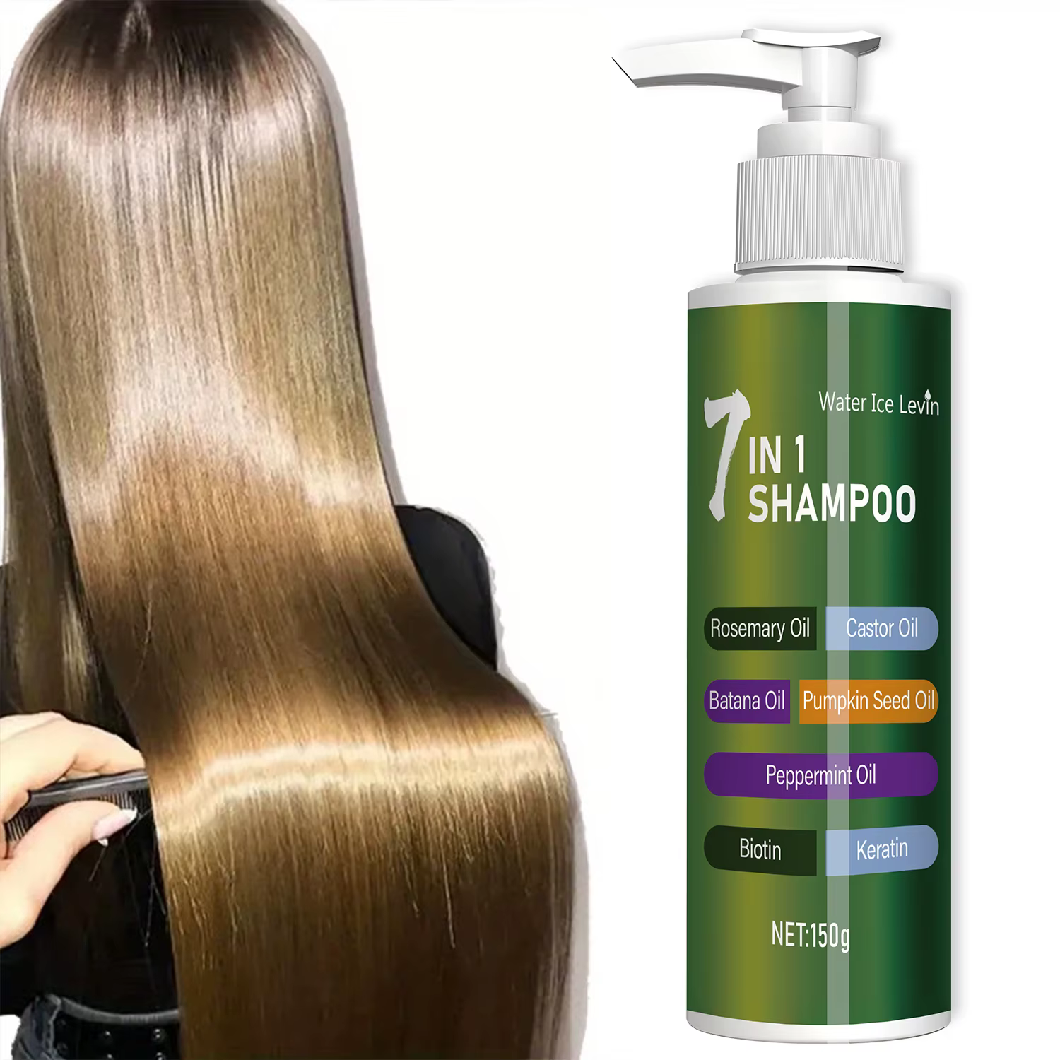Shampooing 7-en-1, riche en mousse et facile à rincer