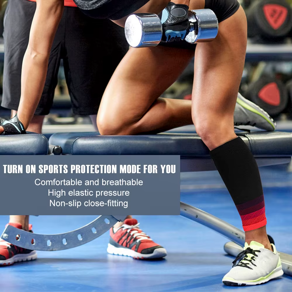 1 paire de manchons de Compression de mollet de sport, attelle de tibia, chaussettes de Compression de jambe pour soulager la douleur, course à pied, travail, voyage