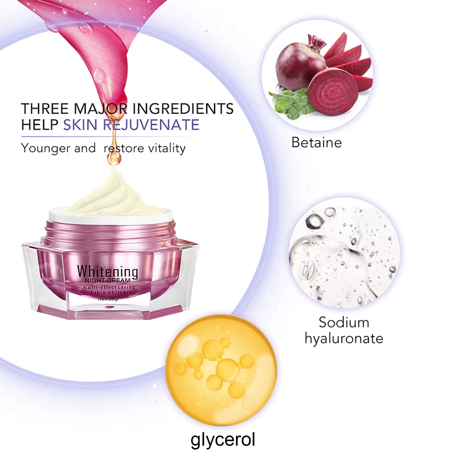 AILKE crème éclaircissante Anti-rides pour le visage, avec collagène, acide hyaluronique, soin blanchissant pour la peau, ensemble hydratant pour le visage pour femmes